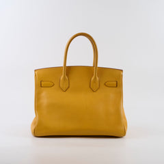 Hermes Birkin 30 Courchevel Dark Yellow - D square stamp