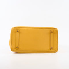 Hermes Birkin 30 Courchevel Dark Yellow - D square stamp