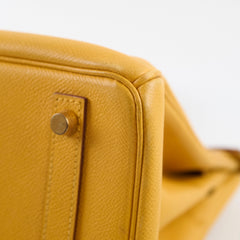 Hermes Birkin 30 Courchevel Dark Yellow - D square stamp