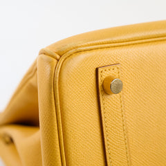 Hermes Birkin 30 Courchevel Dark Yellow - D square stamp