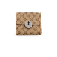 Gucci Eclipse Compact Canvas Wallet Brown