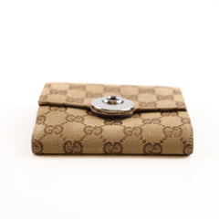Gucci Eclipse Compact Canvas Wallet Brown
