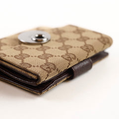 Gucci Eclipse Compact Canvas Wallet Brown