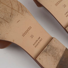 Hermes Oran Sandals Gold Size 36