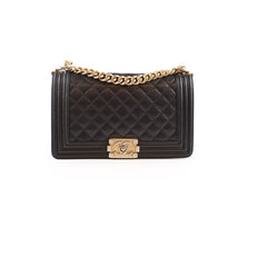 Chanel Old Medium Lambskin Boy Black
