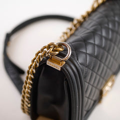 Chanel Old Medium Lambskin Boy Black