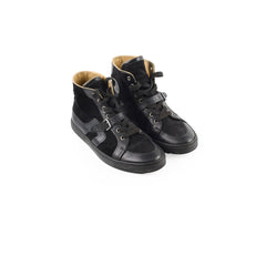 Hermes Quantum High Top Seude/Leather Sneakers Black Size 41.5