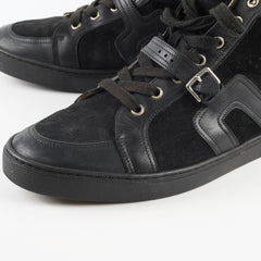 Hermes Quantum High Top Seude/Leather Sneakers Black Size 41.5