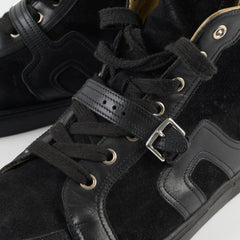 Hermes Quantum High Top Seude/Leather Sneakers Black Size 41.5