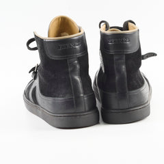 Hermes Quantum High Top Seude/Leather Sneakers Black Size 41.5