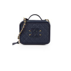 Chanel Filigree Caviar Medium Vanity Navy
