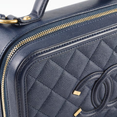 Chanel Filigree Caviar Medium Vanity Navy