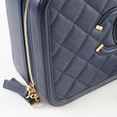 Chanel Filigree Caviar Medium Vanity Navy