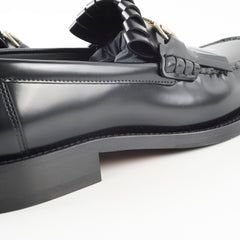 Christian Dior Emblem Leather Loafers Black SIze 39