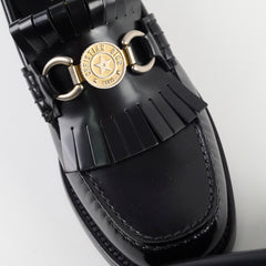 Christian Dior Emblem Leather Loafers Black SIze 39