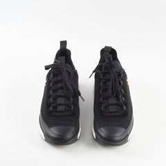 Chanel Black Fabric and Suede CC Low Top Sneakers Size 36.5