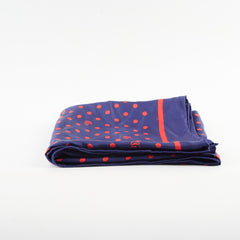 Gucci Polka Dot Silk 90cm Navy and Red