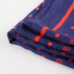 Gucci Polka Dot Silk 90cm Navy and Red