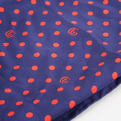 Gucci Polka Dot Silk 90cm Navy and Red