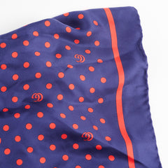 Gucci Polka Dot Silk 90cm Navy and Red