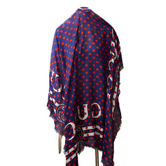 Gucci Blue Polka Dot Modal Silk Sacrf