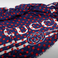 Gucci Blue Polka Dot Modal Silk Sacrf