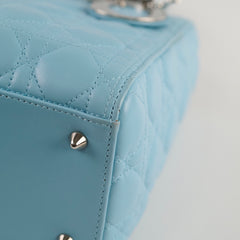 Christian Dior Medium Lady Dior Lambskin Light Blue