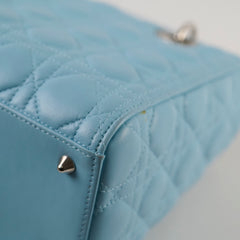 Christian Dior Medium Lady Dior Lambskin Light Blue