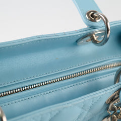 Christian Dior Medium Lady Dior Lambskin Light Blue