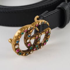 Gucci Women's Crystal Belt Size 95 Black