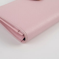 Prada Saffiano Long Wallet Pink