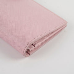 Prada Saffiano Long Wallet Pink
