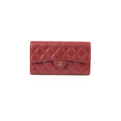 Chanel Caviar Long Wallet Burgundy