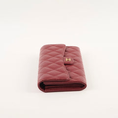 Chanel Caviar Long Wallet Burgundy