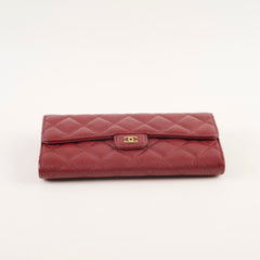 Chanel Caviar Long Wallet Burgundy
