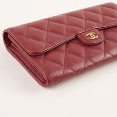 Chanel Caviar Long Wallet Burgundy