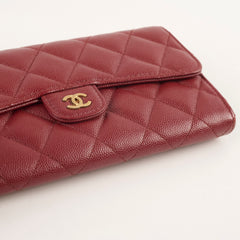 Chanel Caviar Long Wallet Burgundy