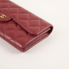 Chanel Caviar Long Wallet Burgundy