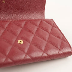 Chanel Caviar Long Wallet Burgundy