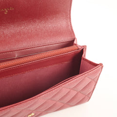 Chanel Caviar Long Wallet Burgundy
