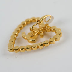Chanel Coco Heart Rhinestone Gold Clip On Earrings Costume Jewellery 2023