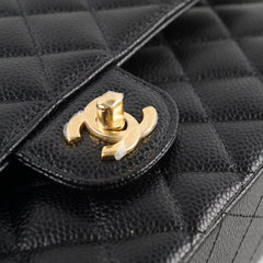 Chanel Classic Flap Medium Black Caviar GHW (microchip)