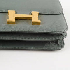 Hermes Constance Epsom 18 Vert Amande Z Stamp