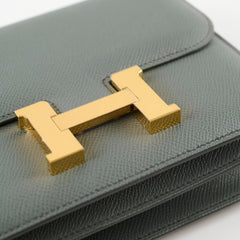 Hermes Constance Epsom 18 Vert Amande Z Stamp