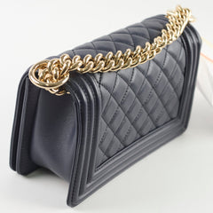 Chanel Small Boy Lambskin Dark Navy
