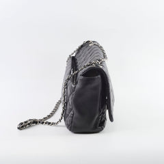 Chanel Maxi Black Rain Jacket Flap Bag Lambskin