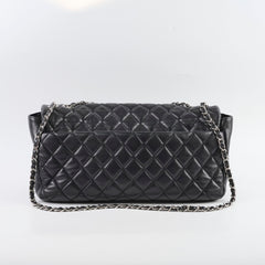 Chanel Maxi Black Rain Jacket Flap Bag Lambskin