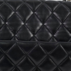 Chanel Maxi Black Rain Jacket Flap Bag Lambskin
