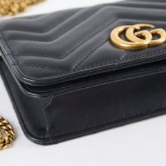 Gucci Marmont Wallet On Chain Black