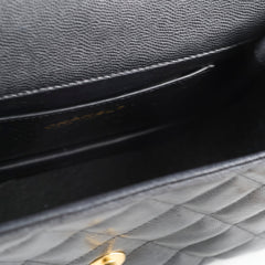 Chanel Caviar 22k Medium Coco First Flap Bag Black Microchip